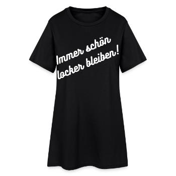 HN Immer schön lachen bleiben Stickerdesign - Frauen T-Shirt-Kleid - Schwarz - Vorne