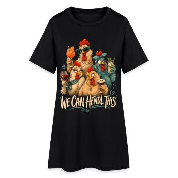 We can do it: Party chickens - Women’s T-Shirt Dress - black - Front