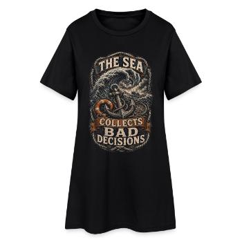 Küstenwache Rettungsschwimmer - Frauen T-Shirt-Kleid - Schwarz - Vorne