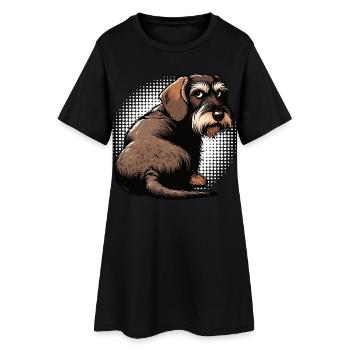 teckel teckel à poils durs propriétaire de teckel teckel - Robe T-shirt Femme - noir - Devant