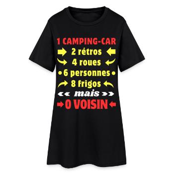 Les chiffres du Camping-Car c'est 0 Voisin - Robe T-shirt Femme - noir - Devant