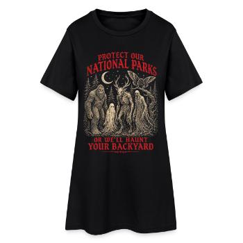Les cryptides protègent nos parcs nationaux - Robe T-shirt Femme - noir - Devant