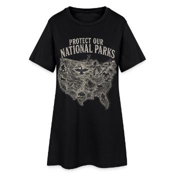 Les cryptides protègent nos parcs nationaux - Robe T-shirt Femme - noir - Devant