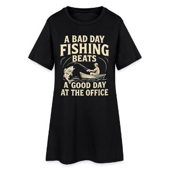 Une mauvaise journée de pêche vaut une bonne journée au bureau - Robe T-shirt Femme - noir - Devant
