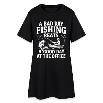 Une mauvaise journée de pêche vaut une bonne journée au bureau - Robe T-shirt Femme - noir - Devant