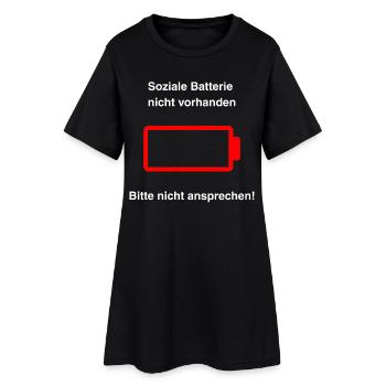 Soziale Batterie nicht vorhanden - Frauen T-Shirt-Kleid - Schwarz - Vorne