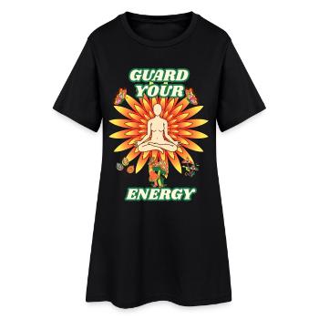 Guard Your Energy Meditation Sunflower - Women’s T-Shirt Dress - black - Front