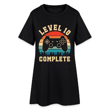 Level 10 complete – Cadeau 10 ans  - Robe T-shirt Femme - noir - Devant