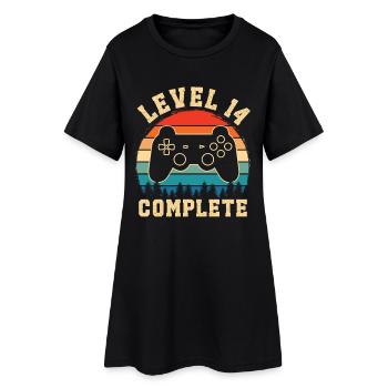 Level 14 complete – Cadeau 14 ans - Robe T-shirt Femme - noir - Devant