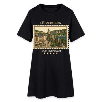 Luxemburg Echternach Vintage Reisemarke - Frauen T-Shirt-Kleid - Schwarz - Vorne