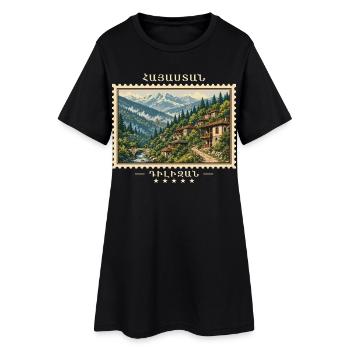 Armenia Dilijan Vintage Travel Brand - Women’s T-Shirt Dress - black - Front