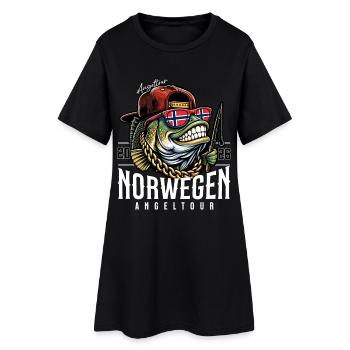 Norwegen Angeltour 2026 - Frauen T-Shirt-Kleid - Schwarz - Vorne