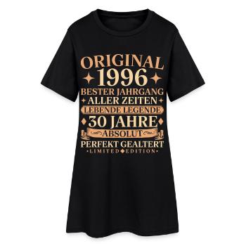 Baujahr 1996 geboren 30. Geburtstag Vintage - Frauen T-Shirt-Kleid - Schwarz - Vorne