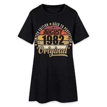 Août 1982 Anniversaire Vintage Rétro Août 1982 - Robe T-shirt Femme - noir - Devant