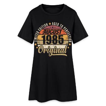 Août 1985 Anniversaire Vintage Rétro Août 1985 - Robe T-shirt Femme - noir - Devant