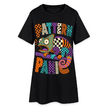 Pattern Panic Chameleon - Women’s T-Shirt Dress - black - Front