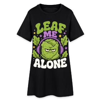 Humour de salade Leaf Me Alone - Robe T-shirt Femme - noir - Devant