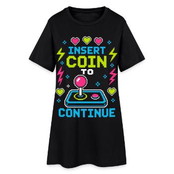 Insérer une pièce pour continuer le rétro gaming - Robe T-shirt Femme - noir - Devant