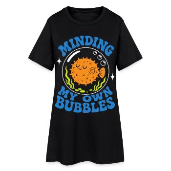 Prendre soin de mes propres bulles, poisson-globe - Robe T-shirt Femme - noir - Devant