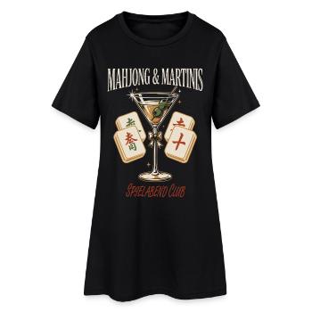 Mahjong Martini Abendclub - Frauen T-Shirt-Kleid - Schwarz - Vorne