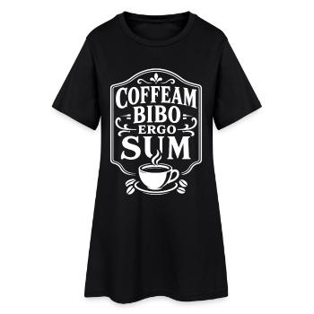 Je bois du café, donc je suis | Diction latine - Robe T-shirt Femme - noir - Devant