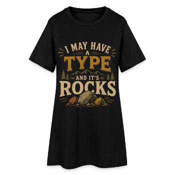 Collecteur de pierres Géologie Roches Nature - Robe T-shirt Femme - noir - Devant