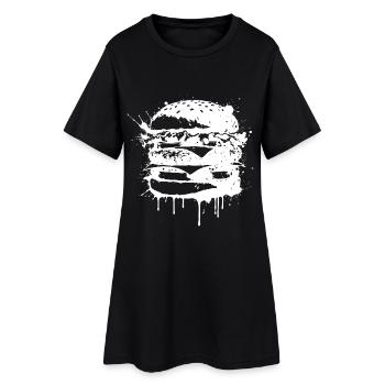 Burger Street Art Blanc - Robe T-shirt Femme - noir - Devant