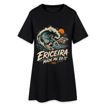 Ericeira Surfen - Frauen T-Shirt-Kleid - Schwarz - Vorne