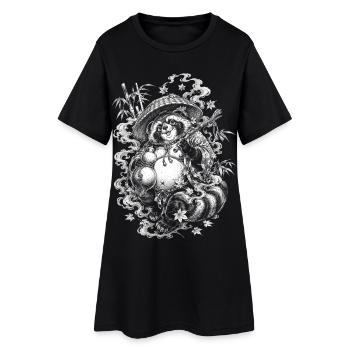 Tanuki japonais dans le style de tatouage Irezumi - Robe T-shirt Femme - noir - Devant