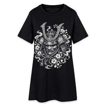 Casque de samouraï Kabuto dans le style tatoué japonais - Robe T-shirt Femme - noir - Devant