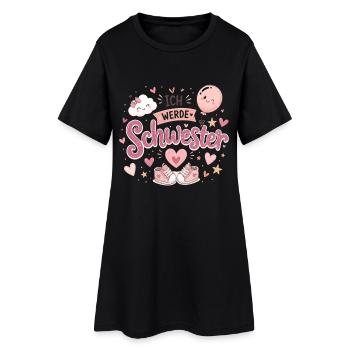 Ich werde Schwester Rosa Design - Frauen T-Shirt-Kleid - Schwarz - Vorne
