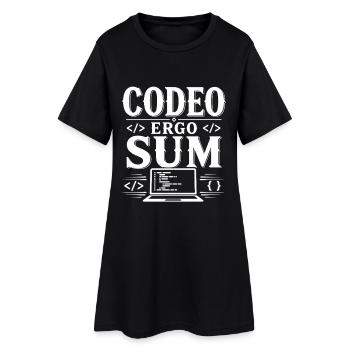 Je programme, donc je suis | Diction latine - Robe T-shirt Femme - noir - Devant