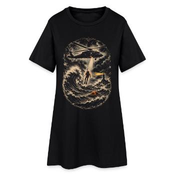 Sauveteur de la Garde côtière - Robe T-shirt Femme - noir - Devant