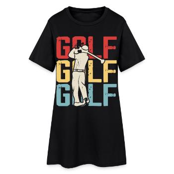 Retro Golf – départ passionné - Robe T-shirt Femme - noir - Devant