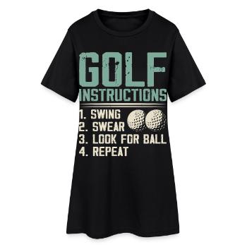 Instructions de golf – Swing, jurons, recherche - Robe T-shirt Femme - noir - Devant