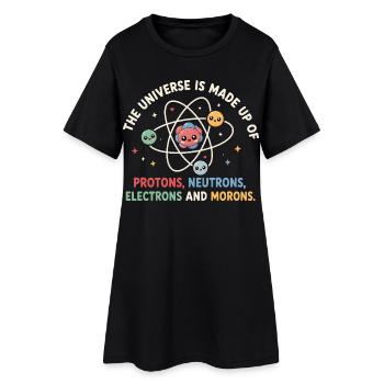 L’univers est inventé - science drôle - Robe T-shirt Femme - noir - Devant