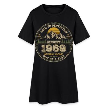 Cadeau Anniversaire 1969 Août Vintage 1969  - Robe T-shirt Femme - noir - Devant