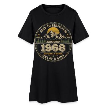 Cadeau Anniversaire 1968 Août Vintage 1968  - Robe T-shirt Femme - noir - Devant