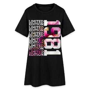 ÉDITION LIMITÉE 1981 - 45 ANS - 45E ANNIVERSAIRE - Robe T-shirt Femme - noir - Devant