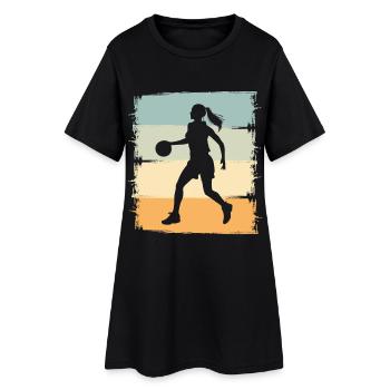 Basketball féminin - Robe T-shirt Femme - noir - Devant
