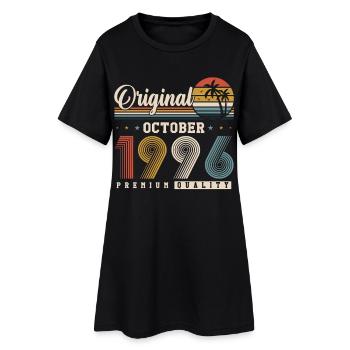 Original Oktober 1996 – 30. Geburtstag Retro - Frauen T-Shirt-Kleid - Schwarz - Vorne