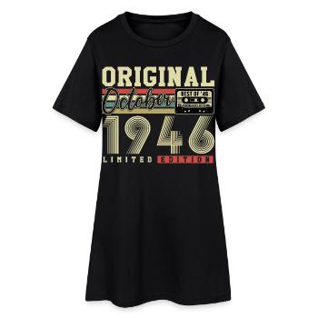 Original octobre 1946 – 80e anniversaire Rétro - Robe T-shirt Femme - noir - Devant