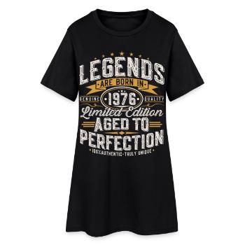 Cadeau rétro vintage d’anniversaire 1976 - Robe T-shirt Femme - noir - Devant