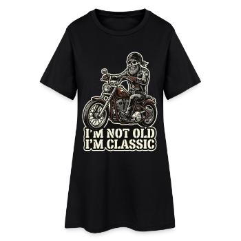 I'm not old, I'm classic | Biker | Motorrad fahren - Frauen T-Shirt-Kleid - Schwarz - Vorne