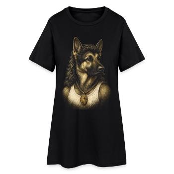Mème du chien drôle du berger allemand Mullet des années 80 - Robe T-shirt Femme - noir - Devant