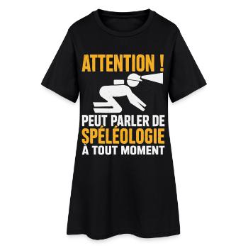 Spéléologie Cadeau humour personnalisé - Robe T-shirt Femme - noir - Devant