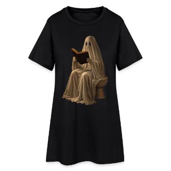 Ghost Reads Book Sweat à capuche toilettes Halloween rétro - Robe T-shirt Femme - noir - Devant