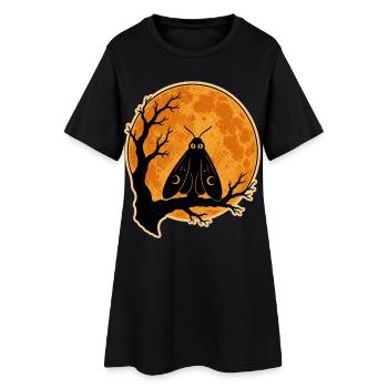 Mothman Moth Full Moon T-Shirt Halloween Vintage - Robe T-shirt Femme - noir - Devant