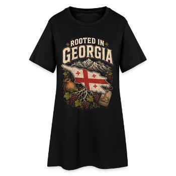 Géorgie Géorgienne Tbilissi Sakartvelo - Robe T-shirt Femme - noir - Devant