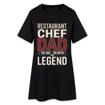 Chef du restaurant Papa L’idole Le chef professionnel - Robe T-shirt Femme - noir - Devant